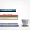 موکاپ چندین کتاب روی هم با اندازه شیرازه های مختلف 2